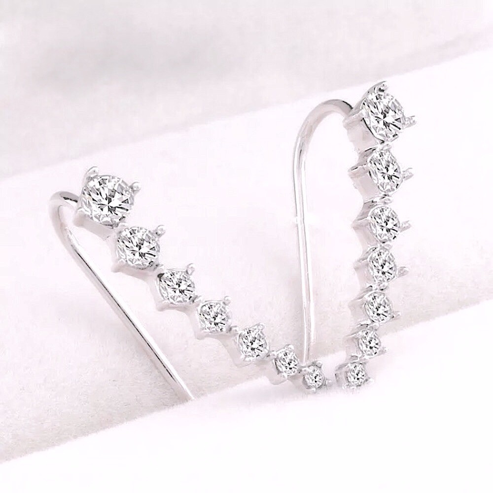 🔴𝟭𝟬/$𝟮𝟱🔴NEW Rhinestone Pave Climber Earrings - Picture 5 of 10